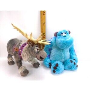 Vintage Authentic Disney Store Exclusive Monsters Inc Sulley Frozen Sven Plush